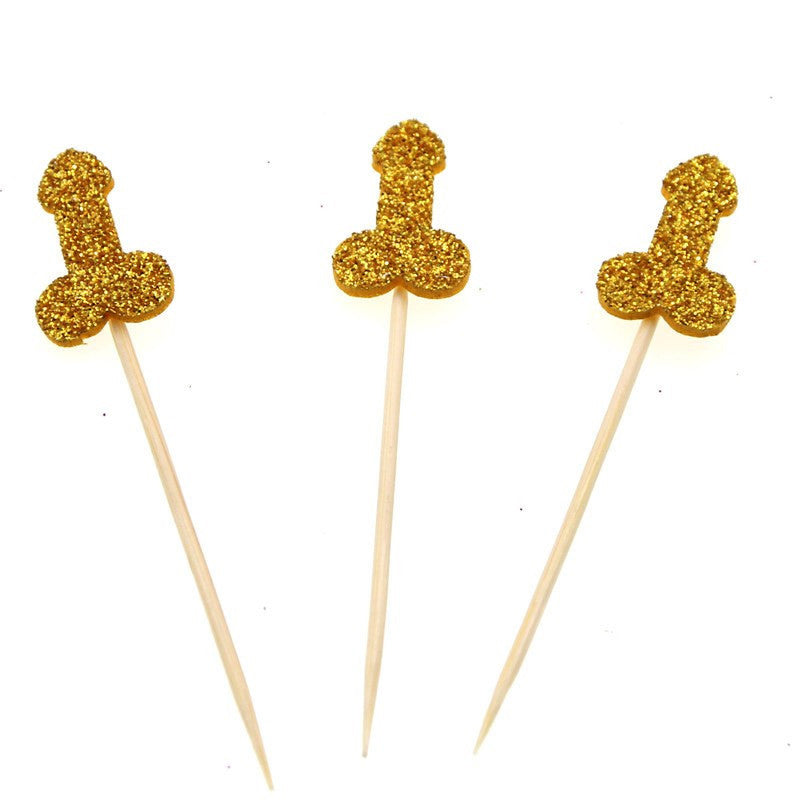 12pcs Glitter Willy Penis Cake Cupcake Topper Wedding Favor Hen Party