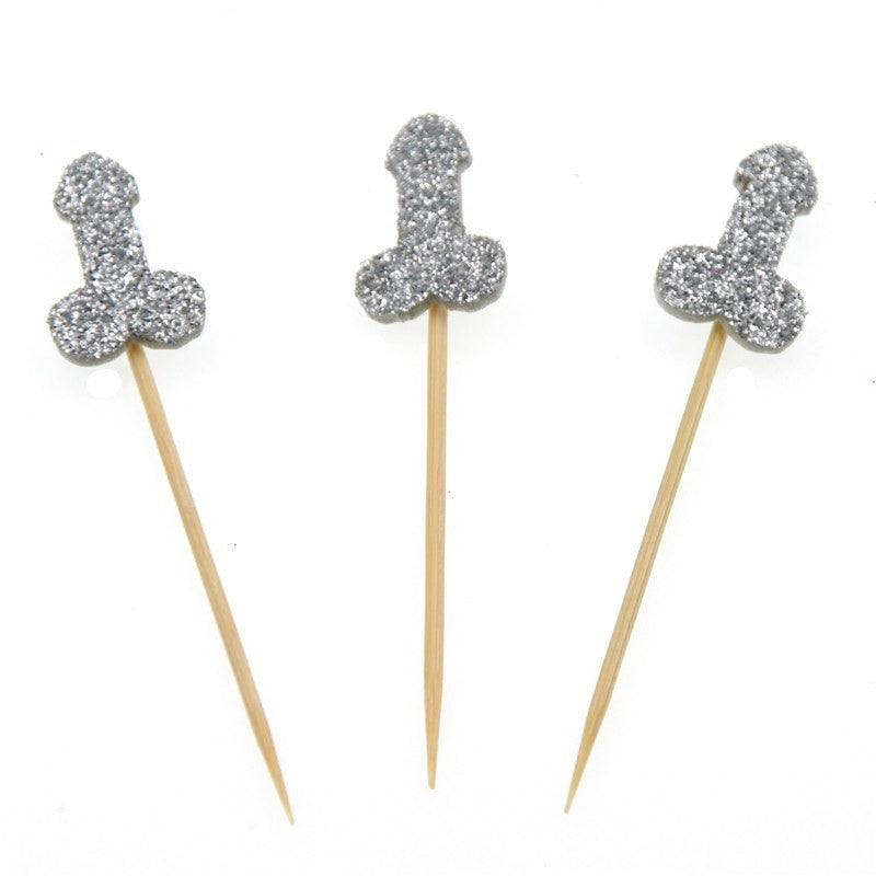 12pcs Glitter Willy Penis Cake Cupcake Topper Wedding Favor Hen Party