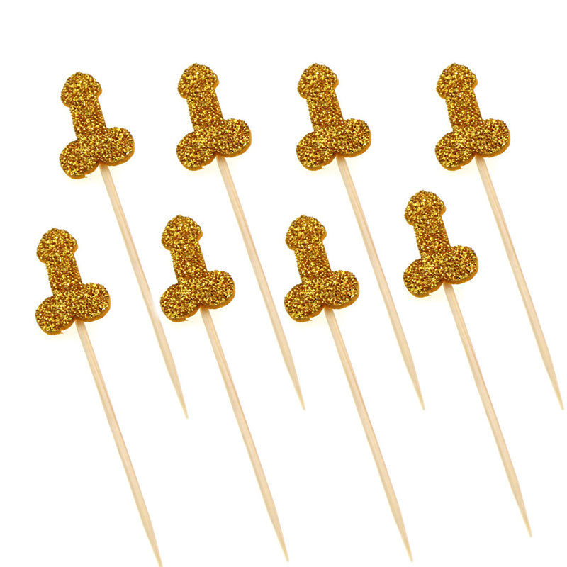 12pcs Glitter Willy Penis Cake Cupcake Topper Wedding Favor Hen Party