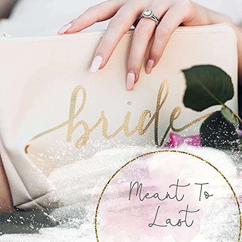 11 Piece Set of Cream Beige Faux Leather Bride and Bridal Party