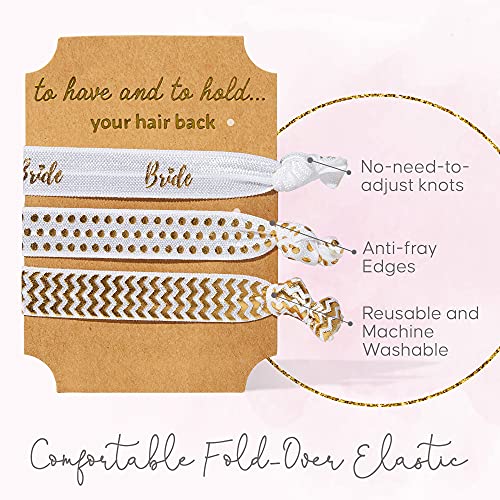 11 Piece Set of Bride and Bride Tribe Hair Ties for Bachelorette