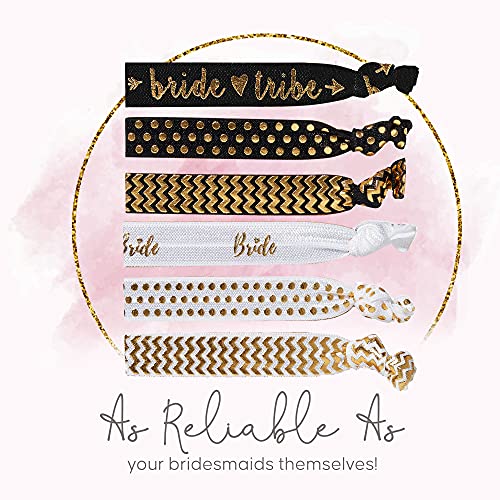 11 Piece Set of Bride and Bride Tribe Hair Ties for Bachelorette