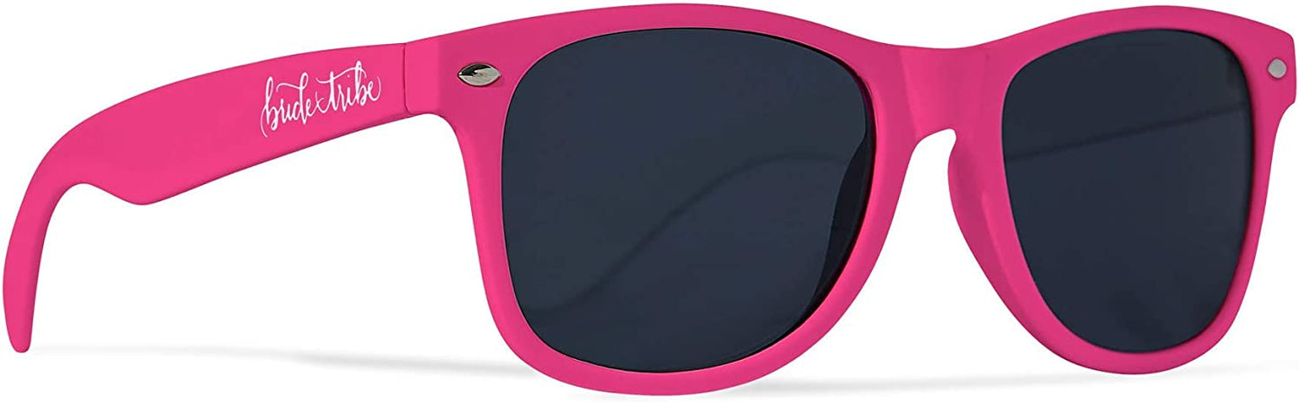 10 Piece Set - Neon Pink Bride & Bride Tribe Sunglasses