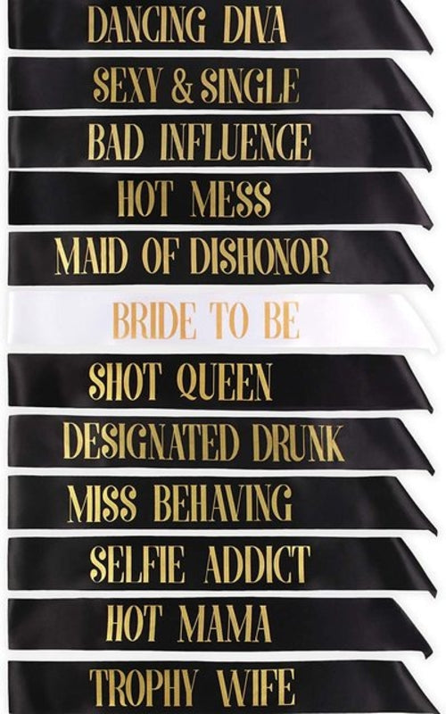 Sash Bachelorette Party | Hen Bride Team Sash Black | Hen Sash Girls