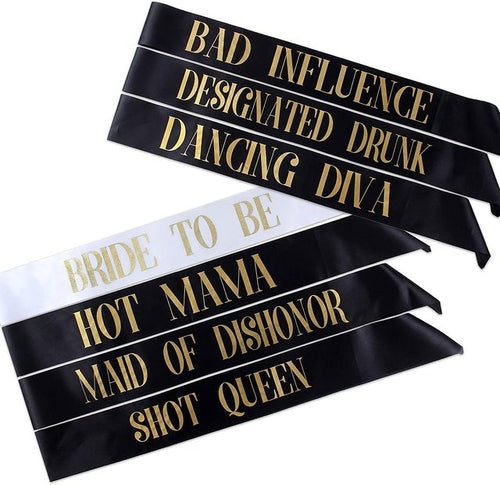 Sash Bachelorette Party | Hen Bride Team Sash Black | Hen Sash Girls