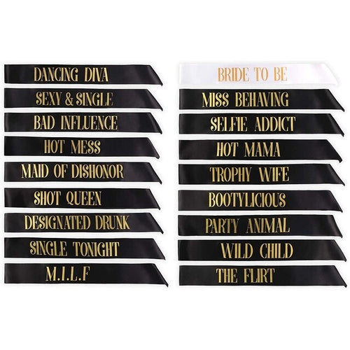 Sash Bachelorette Party | Hen Bride Team Sash Black | Hen Sash Girls