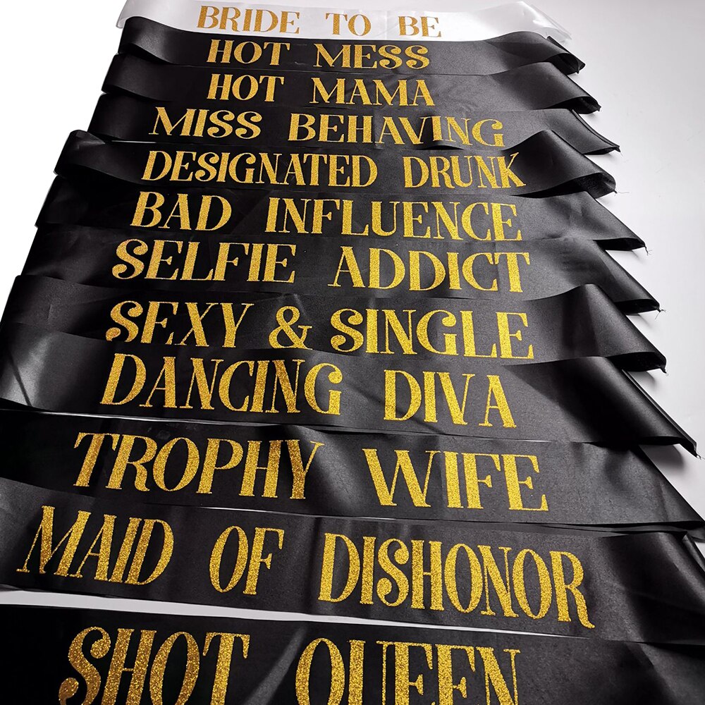Sash Bachelorette Party | Hen Bride Team Sash Black | Hen Sash Girls