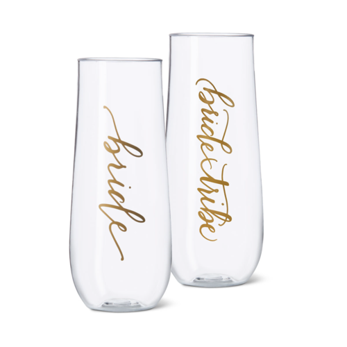 11 Piece Set of Plastic 10 oz. Champagne Cups for Bachelorette