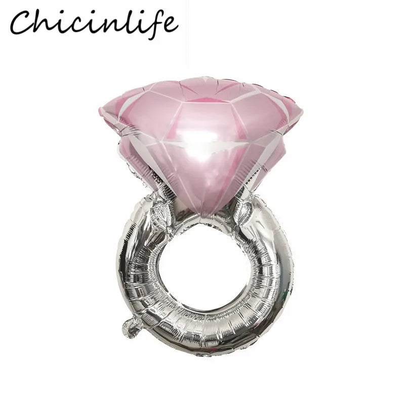 Chicinlife 1Pcs Silver Diamond Ring Foil Balloon Bachelorette Party