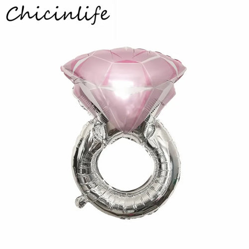 Chicinlife 1Pcs Silver Diamond Ring Foil Balloon Bachelorette Party