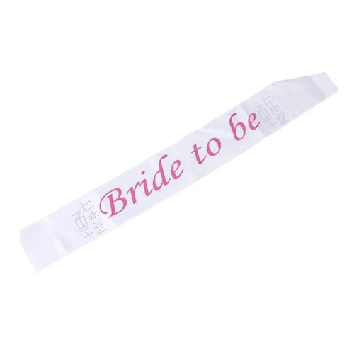 Bachelorette Party Bride to be Supplies Prop Set Kit White Pink Sash