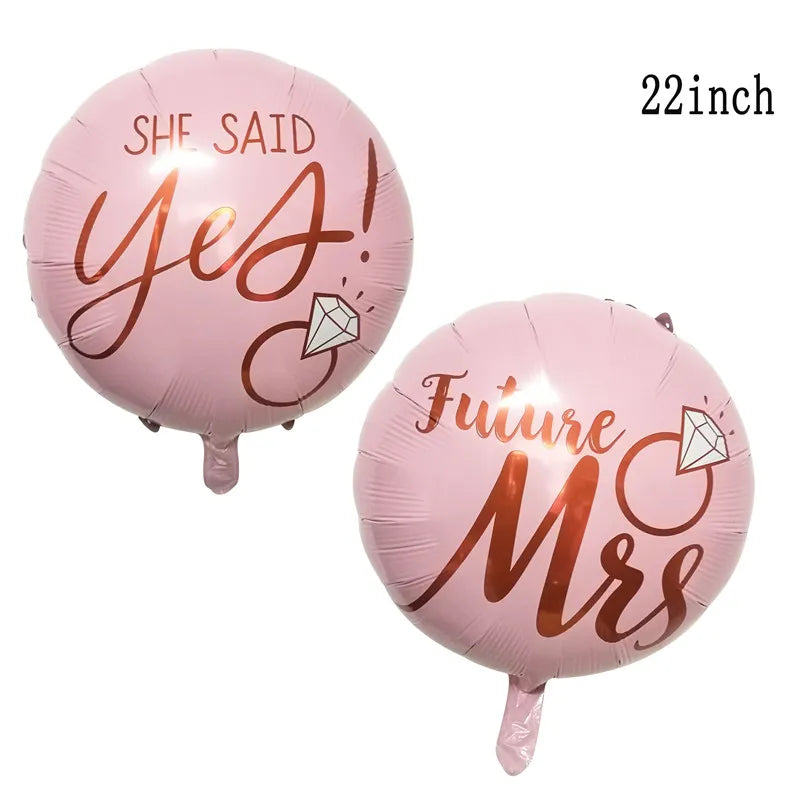 1Pcs 22inch She Said Yes Foil Balloon With Diamond Ring Bachelorette