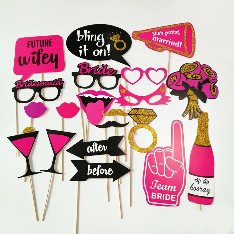Bachelorette Party Bride to be Supplies Prop Set Kit White Pink Sash