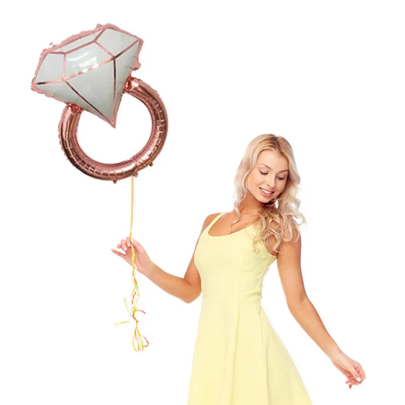 1Pcs Diamond Ring Foil Balloon Wedding Party Bridal Shower Engagement