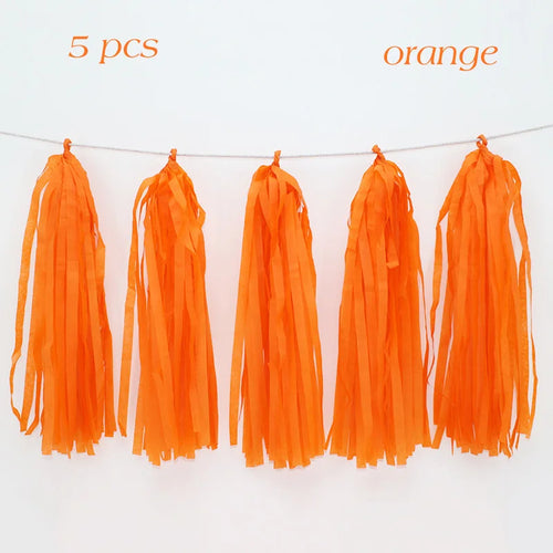 5pcs Wedding Decoration Rose Gold Tissue Paper Tassels Garland