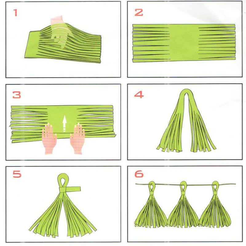5pcs Wedding Decoration Rose Gold Tissue Paper Tassels Garland