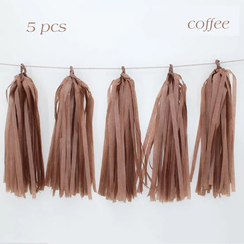 5pcs Wedding Decoration Rose Gold Tissue Paper Tassels Garland