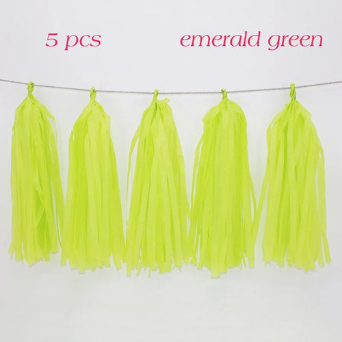 5pcs Wedding Decoration Rose Gold Tissue Paper Tassels Garland