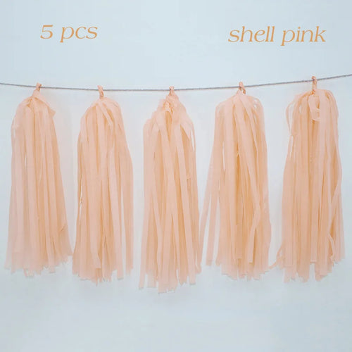 5pcs Wedding Decoration Rose Gold Tissue Paper Tassels Garland