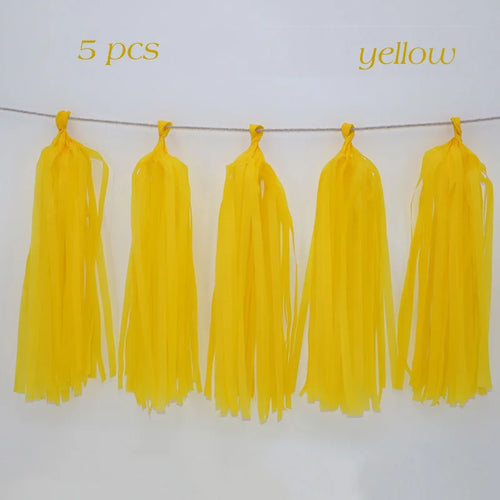 5pcs Wedding Decoration Rose Gold Tissue Paper Tassels Garland