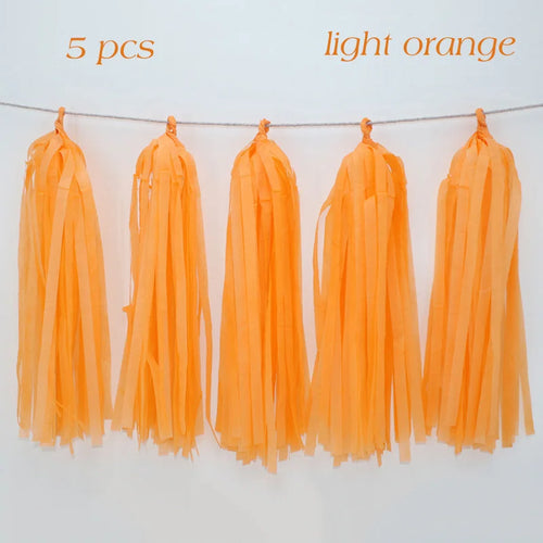 5pcs Wedding Decoration Rose Gold Tissue Paper Tassels Garland