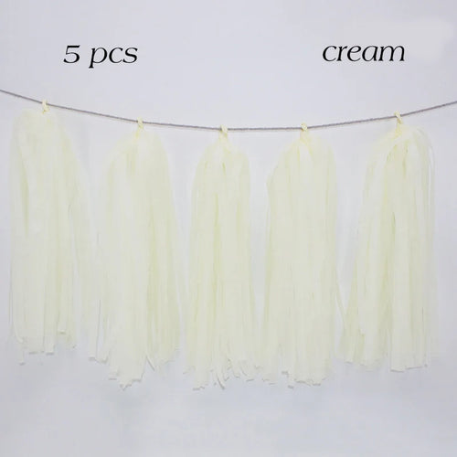 5pcs Wedding Decoration Rose Gold Tissue Paper Tassels Garland