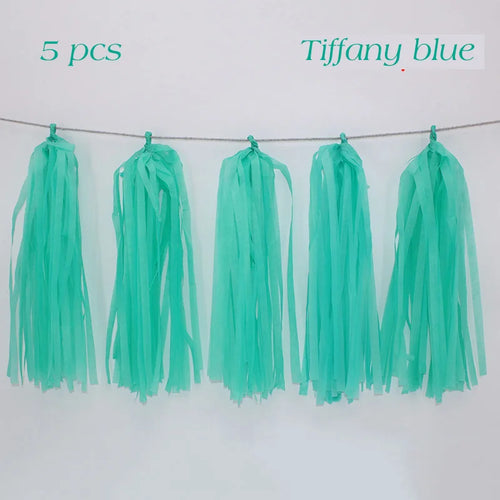 5pcs Wedding Decoration Rose Gold Tissue Paper Tassels Garland