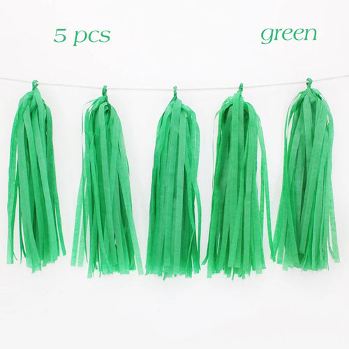 5pcs Wedding Decoration Rose Gold Tissue Paper Tassels Garland