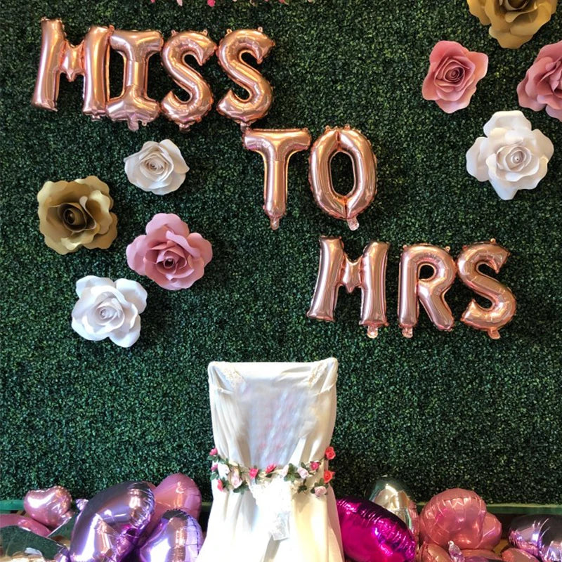 Chicinlife 9Pcs 16inch Miss To Mrs Letter Foil Balloons Bachelorette