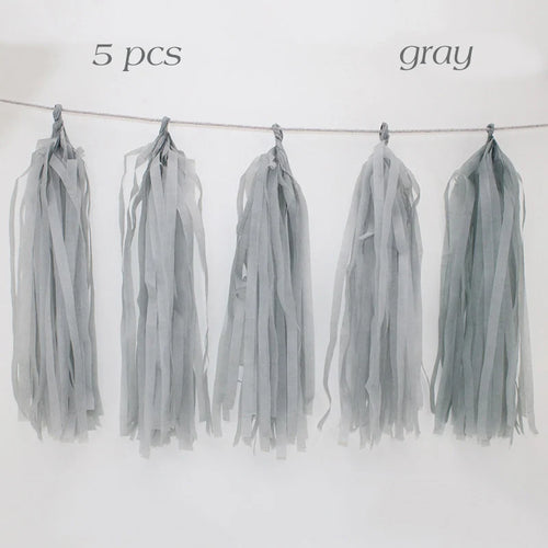 5pcs Wedding Decoration Rose Gold Tissue Paper Tassels Garland