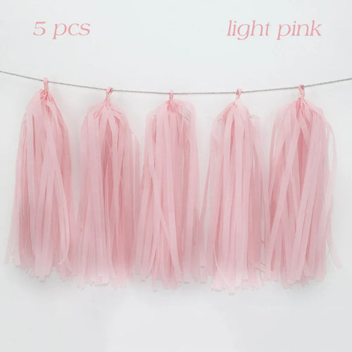 5pcs Wedding Decoration Rose Gold Tissue Paper Tassels Garland