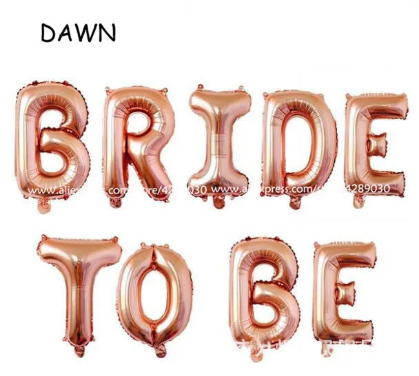 9pcs/lot BRIDE TO BE foil letter balloon banner Bachelorette Hen Party