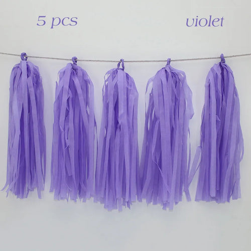 5pcs Wedding Decoration Rose Gold Tissue Paper Tassels Garland