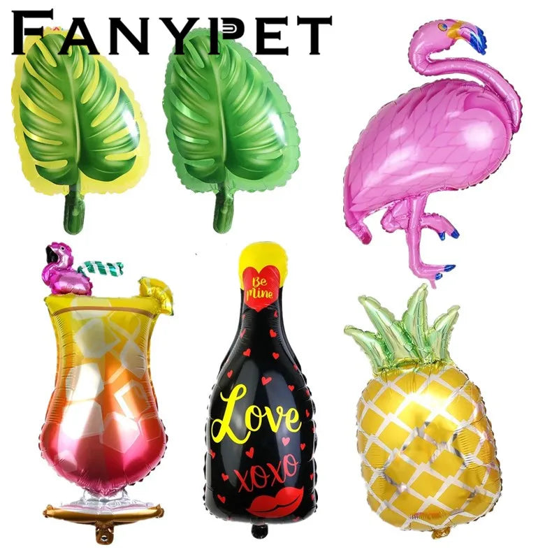1pcs Gold Pineapple Flamingo Aluminum Balloon Bachelorette Party