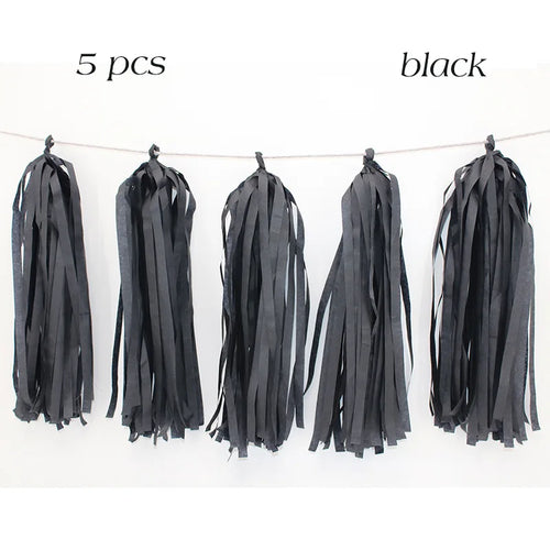 5pcs Wedding Decoration Rose Gold Tissue Paper Tassels Garland