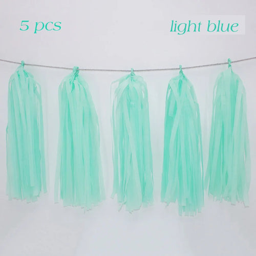 5pcs Wedding Decoration Rose Gold Tissue Paper Tassels Garland