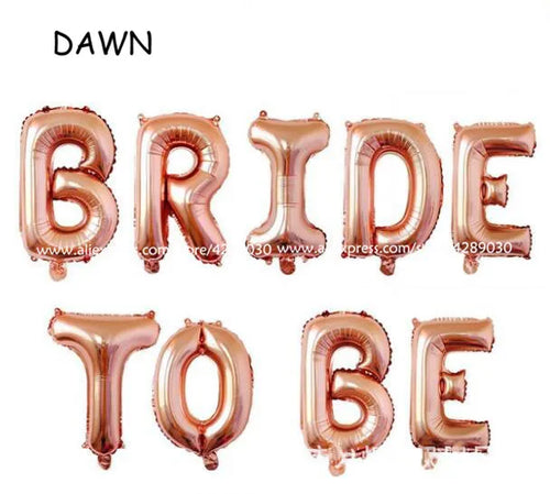9pcs/lot BRIDE TO BE foil letter balloon banner Bachelorette Hen Party