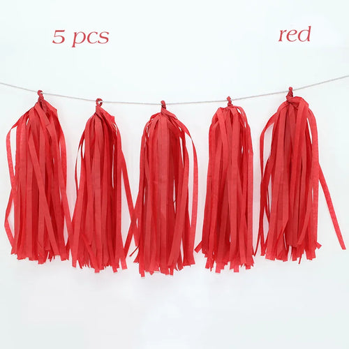 5pcs Wedding Decoration Rose Gold Tissue Paper Tassels Garland
