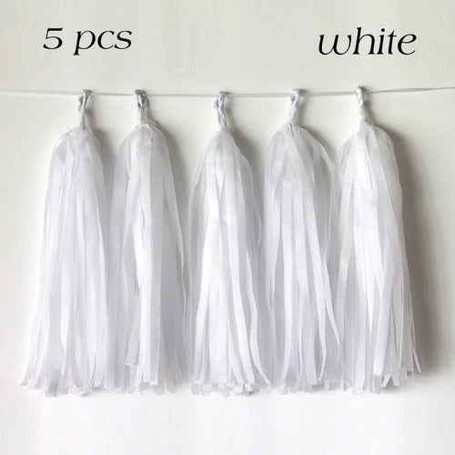 5pcs Wedding Decoration Rose Gold Tissue Paper Tassels Garland