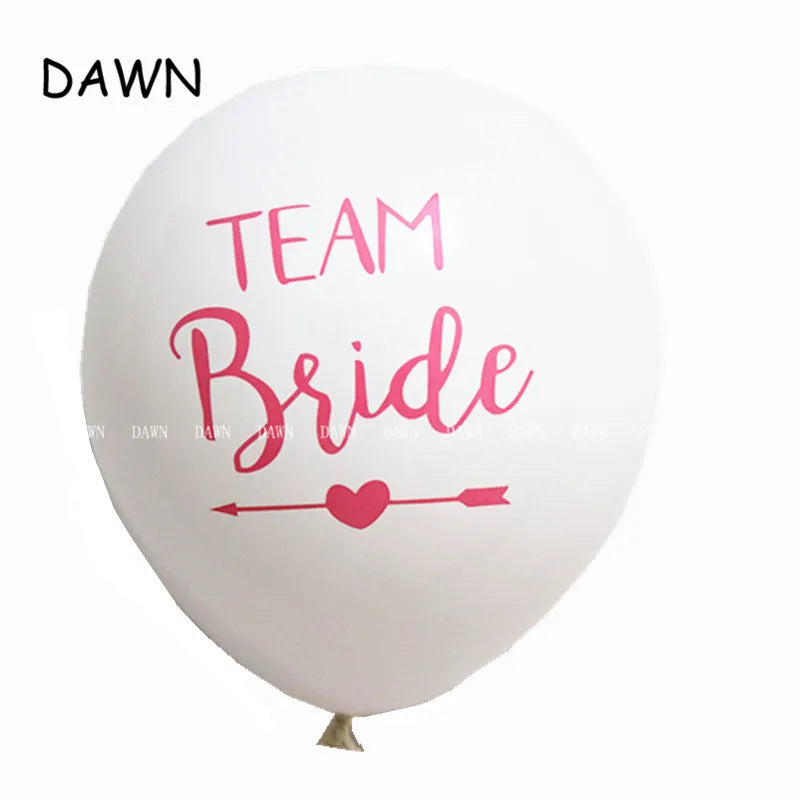 10pcs/lot Wedding Party Balloons Team Bride Ballon Latex Wedding
