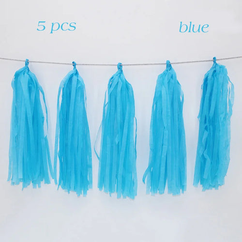 5pcs Wedding Decoration Rose Gold Tissue Paper Tassels Garland