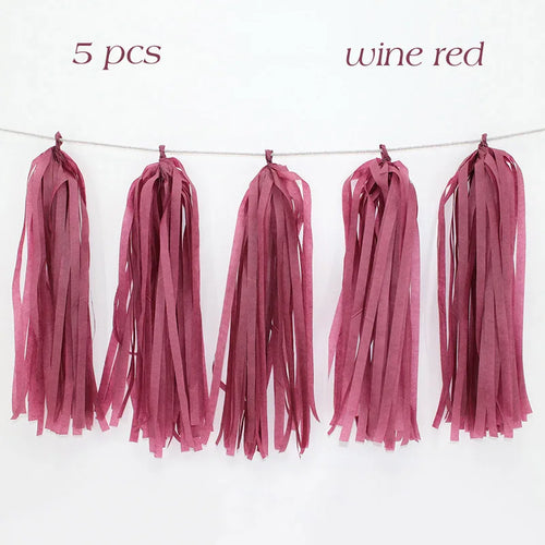 5pcs Wedding Decoration Rose Gold Tissue Paper Tassels Garland