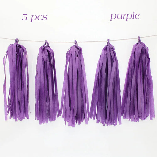 5pcs Wedding Decoration Rose Gold Tissue Paper Tassels Garland
