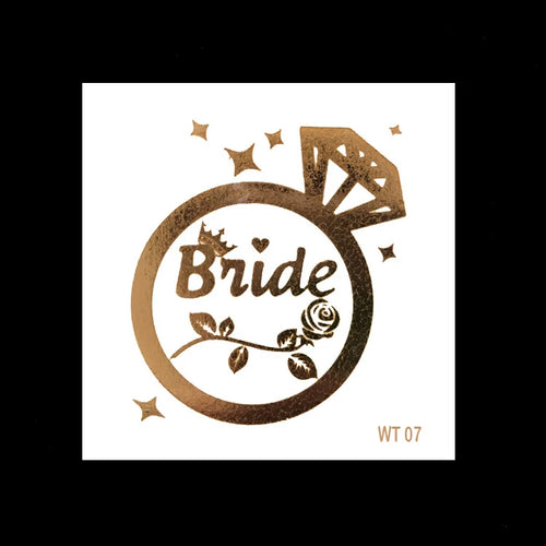 10pc Bachelorette Party team Bride Bridesmaid tribe squad temporary