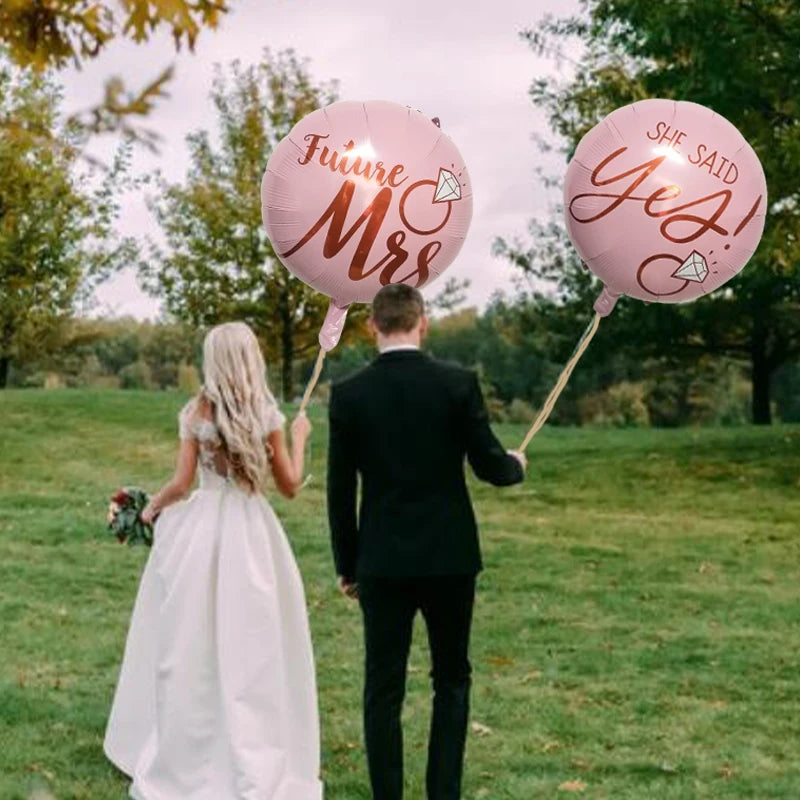 1Pcs 22inch She Said Yes Foil Balloon With Diamond Ring Bachelorette