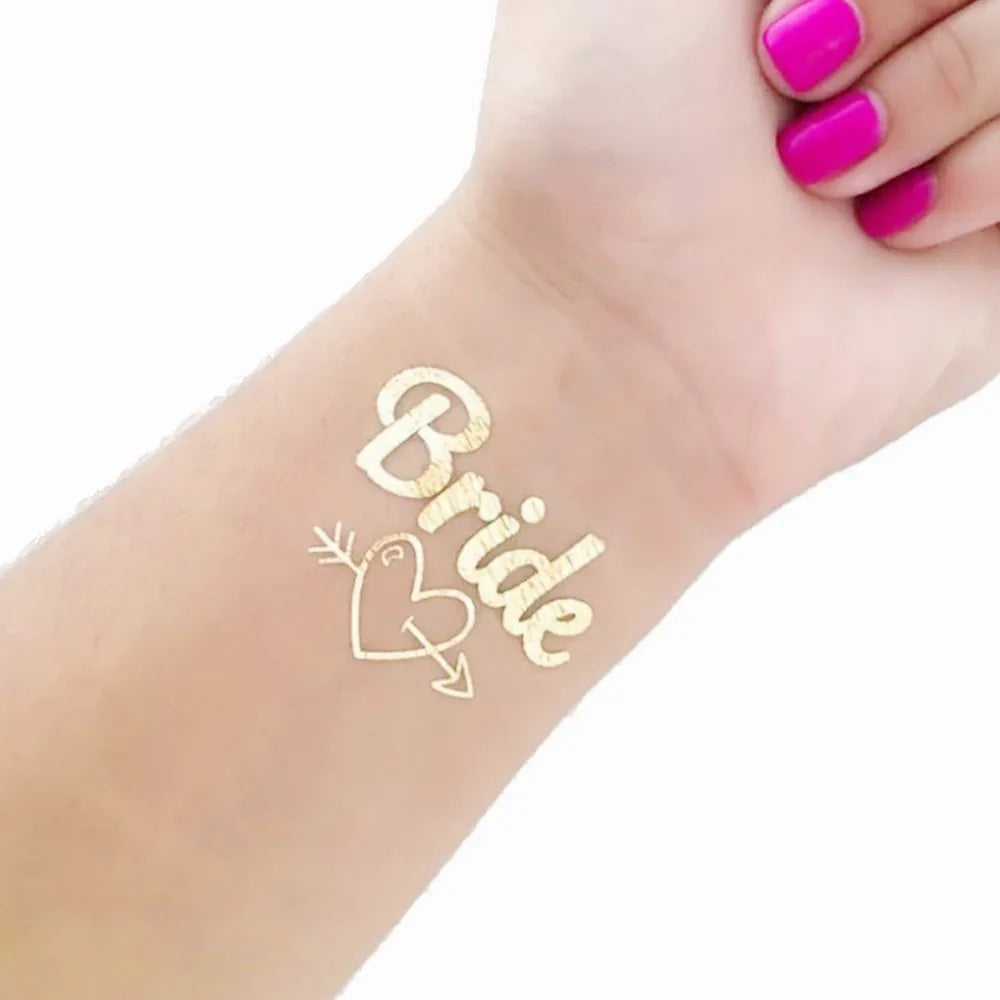 10pc Bachelorette Party team Bride Bridesmaid tribe squad temporary