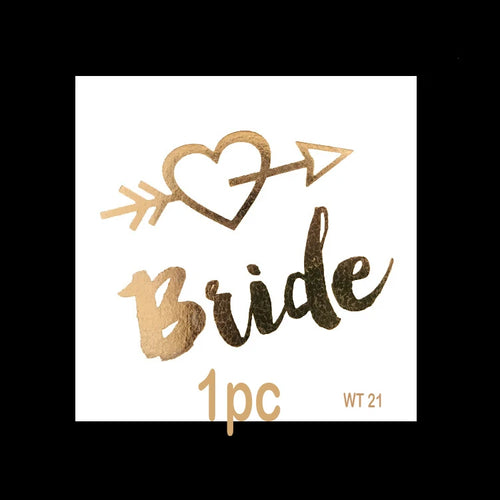 10pc Bachelorette Party team Bride Bridesmaid tribe squad temporary