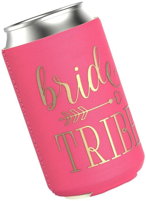 Bride Tribe Can Coolers/Drink Sleeves in Hot Pink or Turquoise