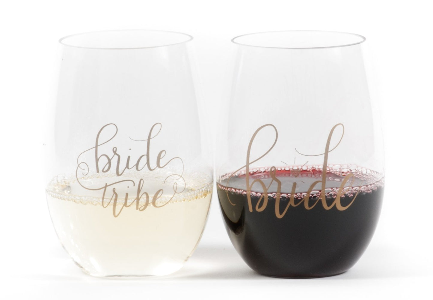 16 oz. Bride Durable Plastic Stemless Wine Cups