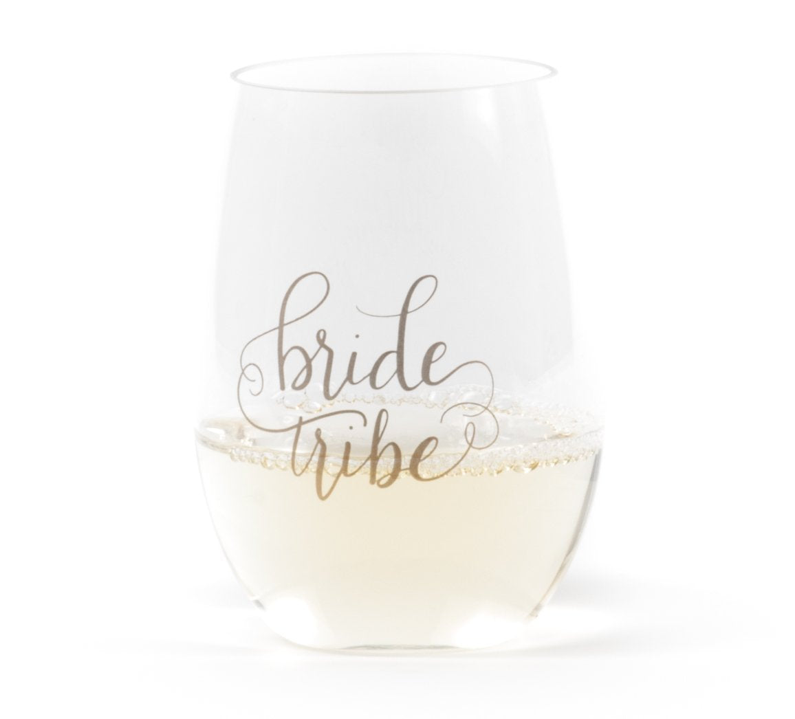 16 oz. Bride Durable Plastic Stemless Wine Cups